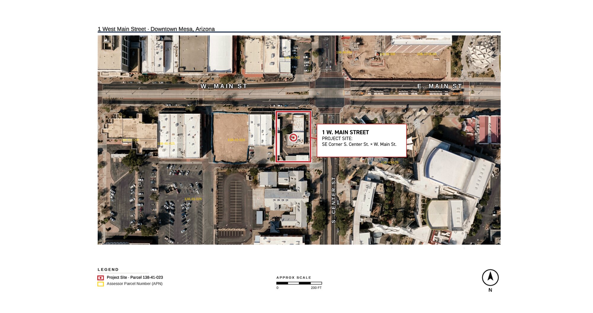 Aerial context for 1 West Main, Downtown Mesa